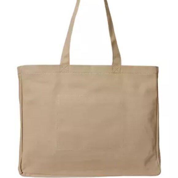 Polo Ralph Lauren Embroidered Tan Canvas Tote NWT 4.5" H x 18" L x 6.25" D - Picture 4 of 4